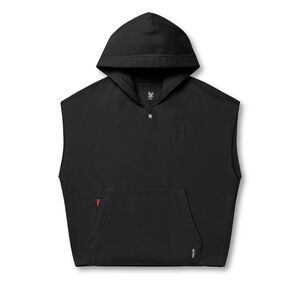 Men's Black Sleeveless Hoodie